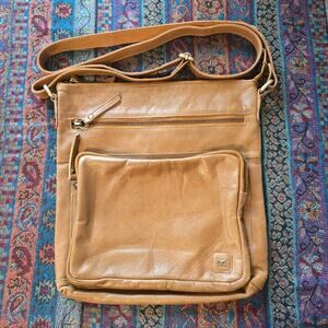Wise Owl Fawn Leather Cross Body bag/Purse